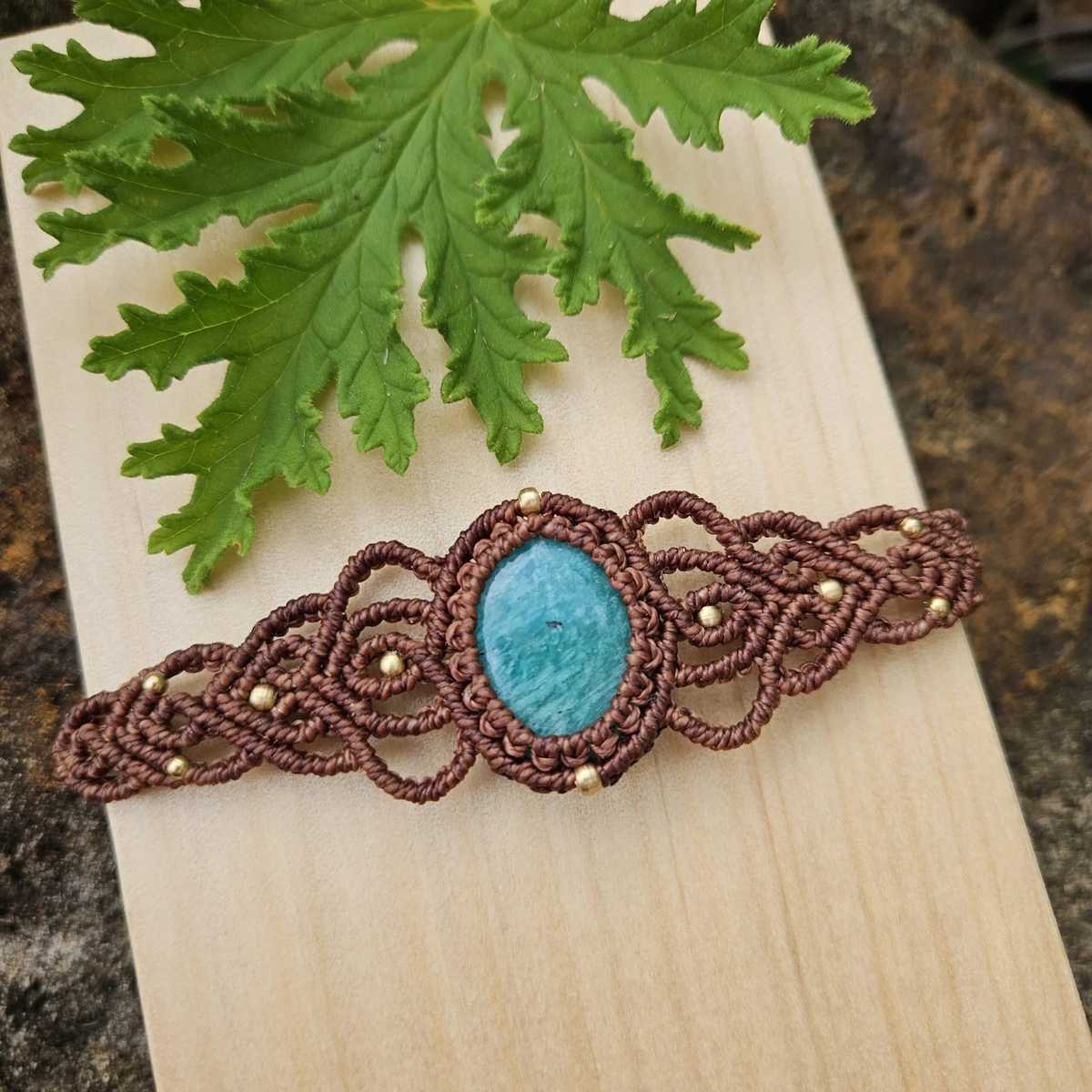 Amazonite Cuff Bracelet - Mocha - Soulful Stones