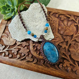 Apatite Oval Pendant Necklace - Mocha - Soulful Stones