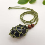 Macrame Crystal Pouch Necklace image 3