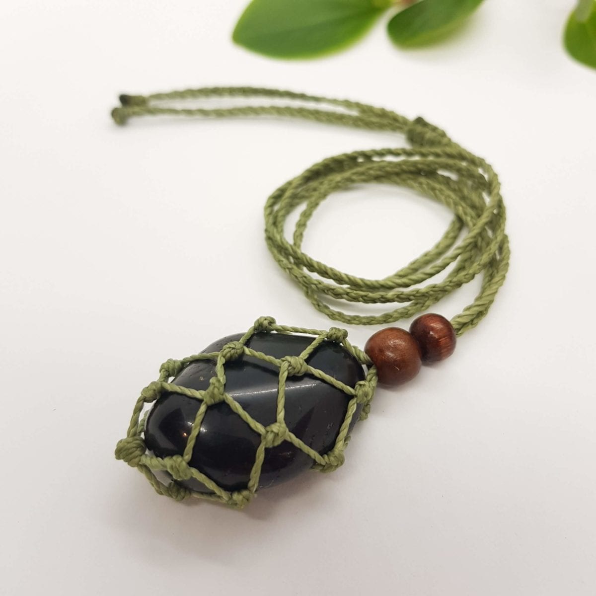 Macrame Crystal Pouch Necklace image 3