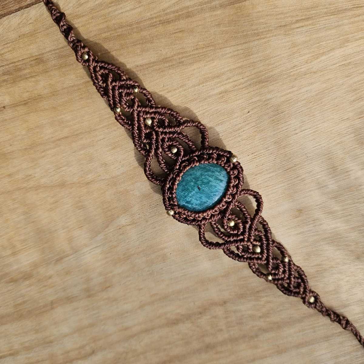 Amazonite Cuff Bracelet - Mocha - Soulful Stones