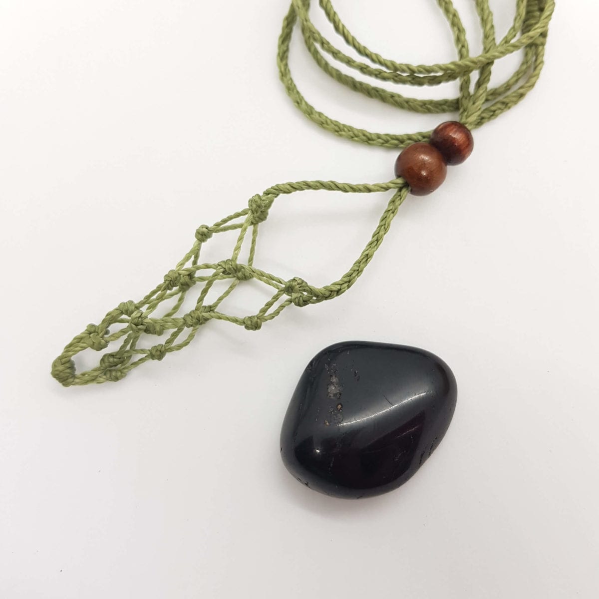 Macrame Crystal Pouch Necklace image 2