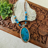 Shattuckite Oval Pendant Necklace - Tan
