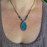Shattuckite Oval Pendant Necklace - Tan