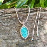 Amazonite Oval Pendant Necklace - Silver & Taupe - Soulful Stones