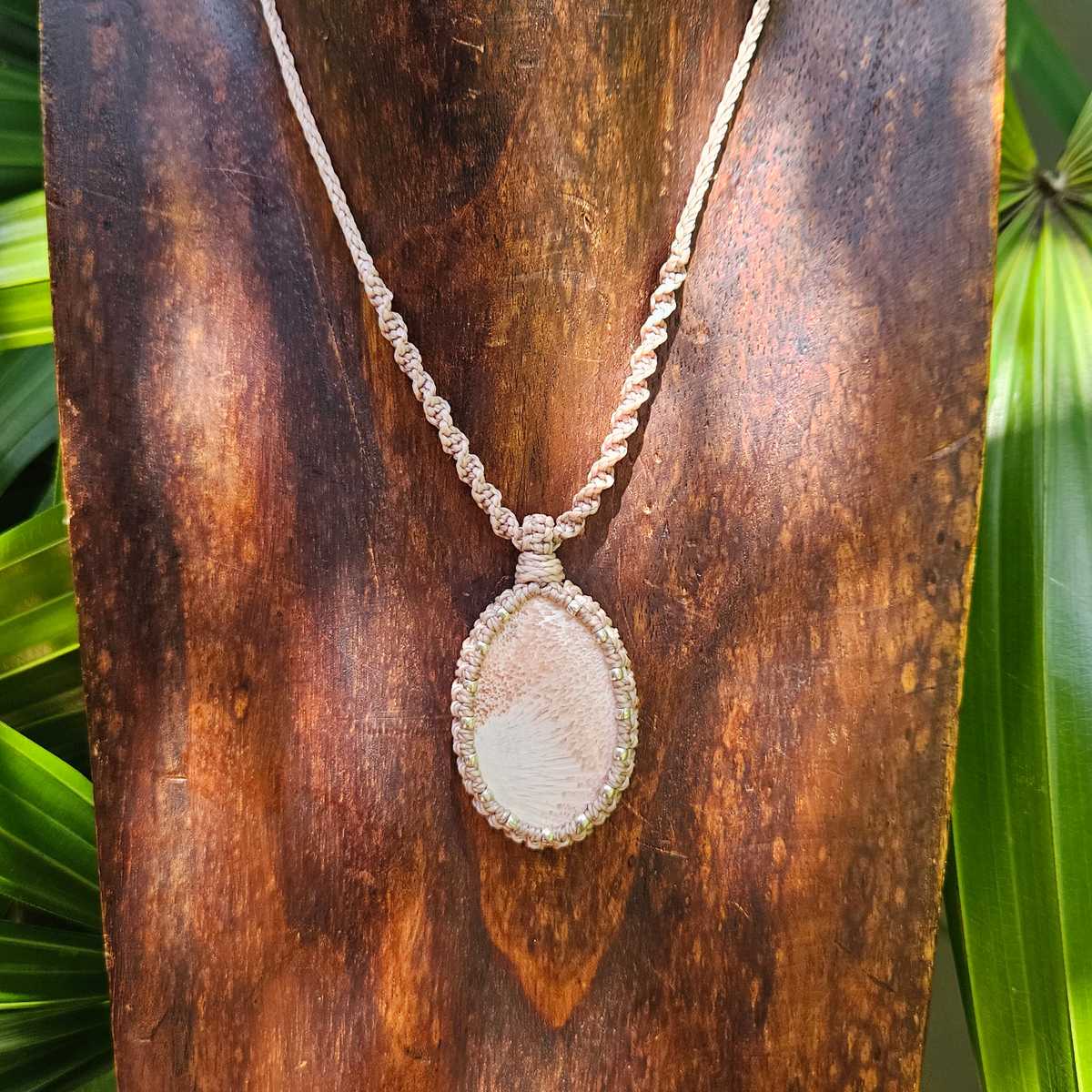 Scolecite Oval Pendant Necklace