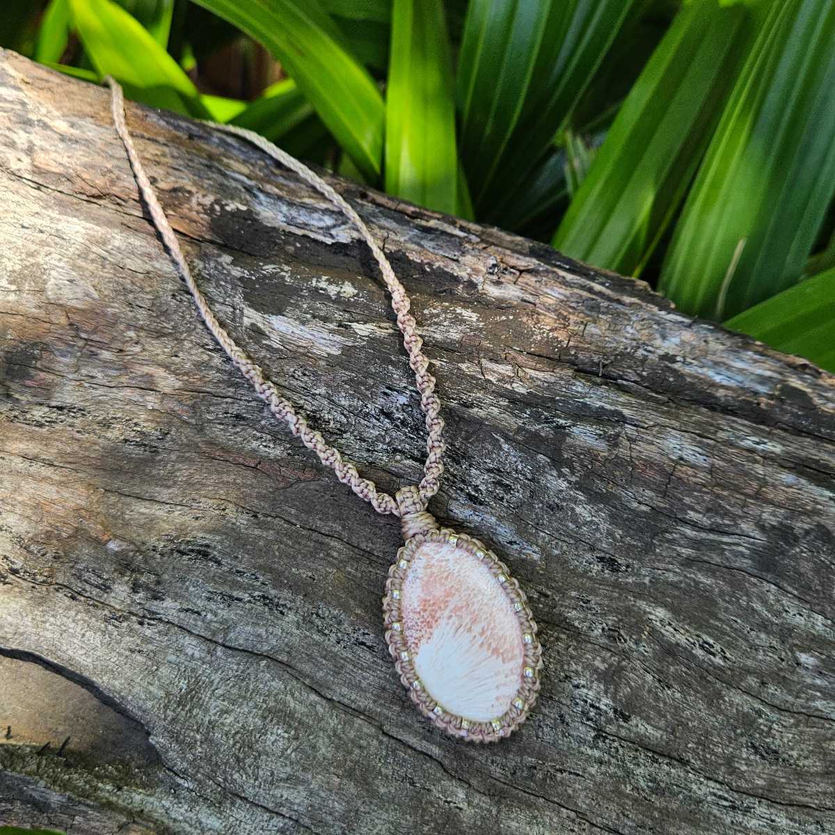 Scolecite Oval Pendant Necklace