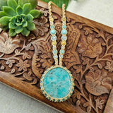 Amazonite Macrame Necklace - Sand - Soulful Stones