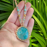 Amazonite Macrame Necklace - Sand - Soulful Stones
