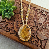 Citrine Macrame Necklace - Sand