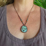 African Turquoise Macrame Necklace - Coffee - Soulful Stones
