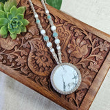 Howlite Macrame Necklace - Taupe