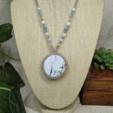 Howlite Macrame Necklace - Taupe