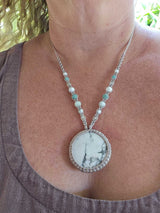 Howlite Macrame Necklace - Taupe