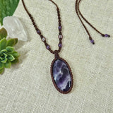 Chevron Amethyst Pendant Necklace - Soulful Stones