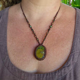 Chrysoprase Macrame Necklace - Mocha