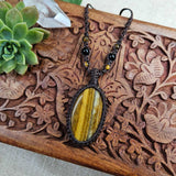 Tiger Eye Pendant Necklace - Chocolate