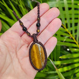Tiger Eye Pendant Necklace - Chocolate