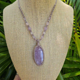 Kunzite Pendant Necklace - Taupe