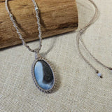 Blue Opal Pendant Necklace - Taupe - Soulful Stones