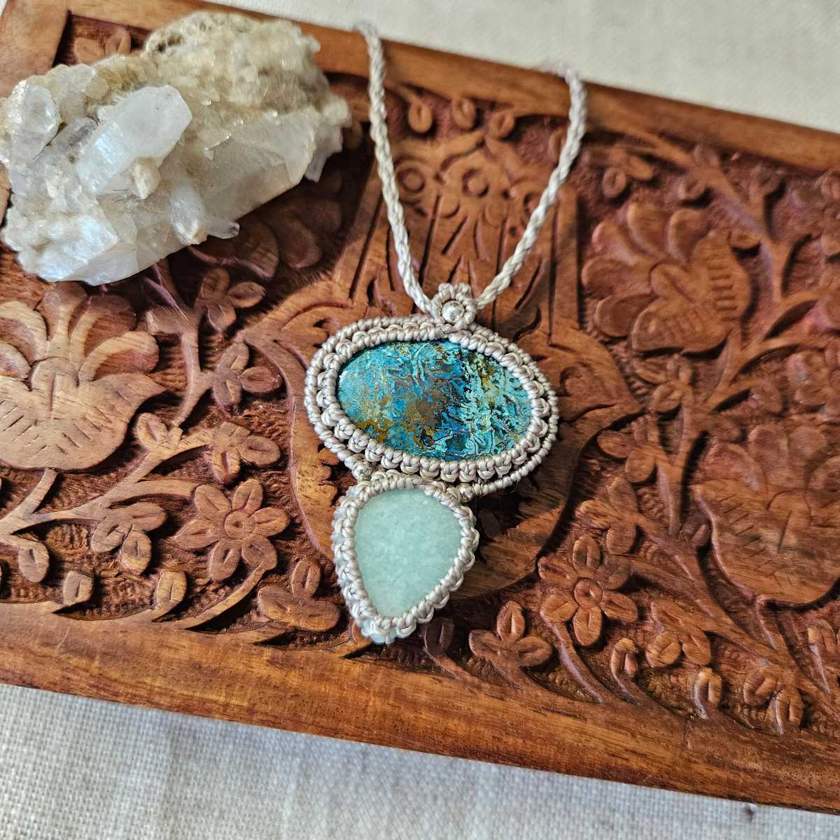 Harmony Collection Wrap Necklace - Shattuckite & Amazonite