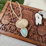 Harmony Collection Wrap Necklace - Fossil Coral & Amazonite