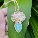 Harmony Collection Wrap Necklace - Fossil Coral & Amazonite
