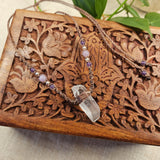Lemurian Quartz Point Necklace - Amethyst