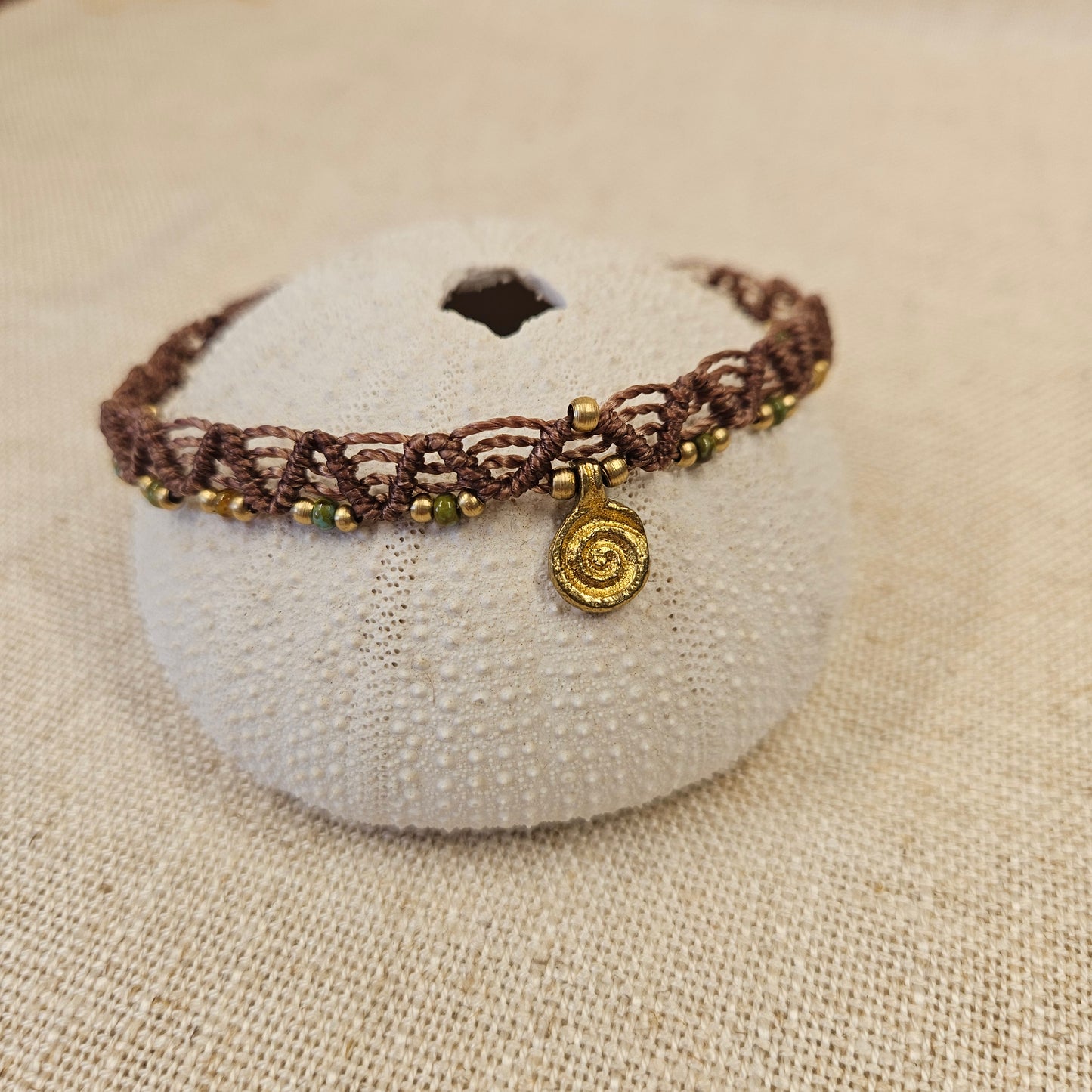 Boho Macrame Anklet - Spiral