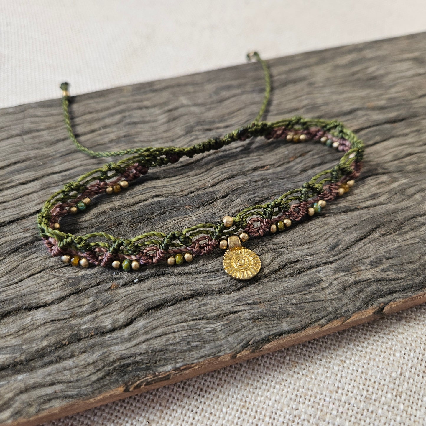 Boho Macrame Anklet - Sun