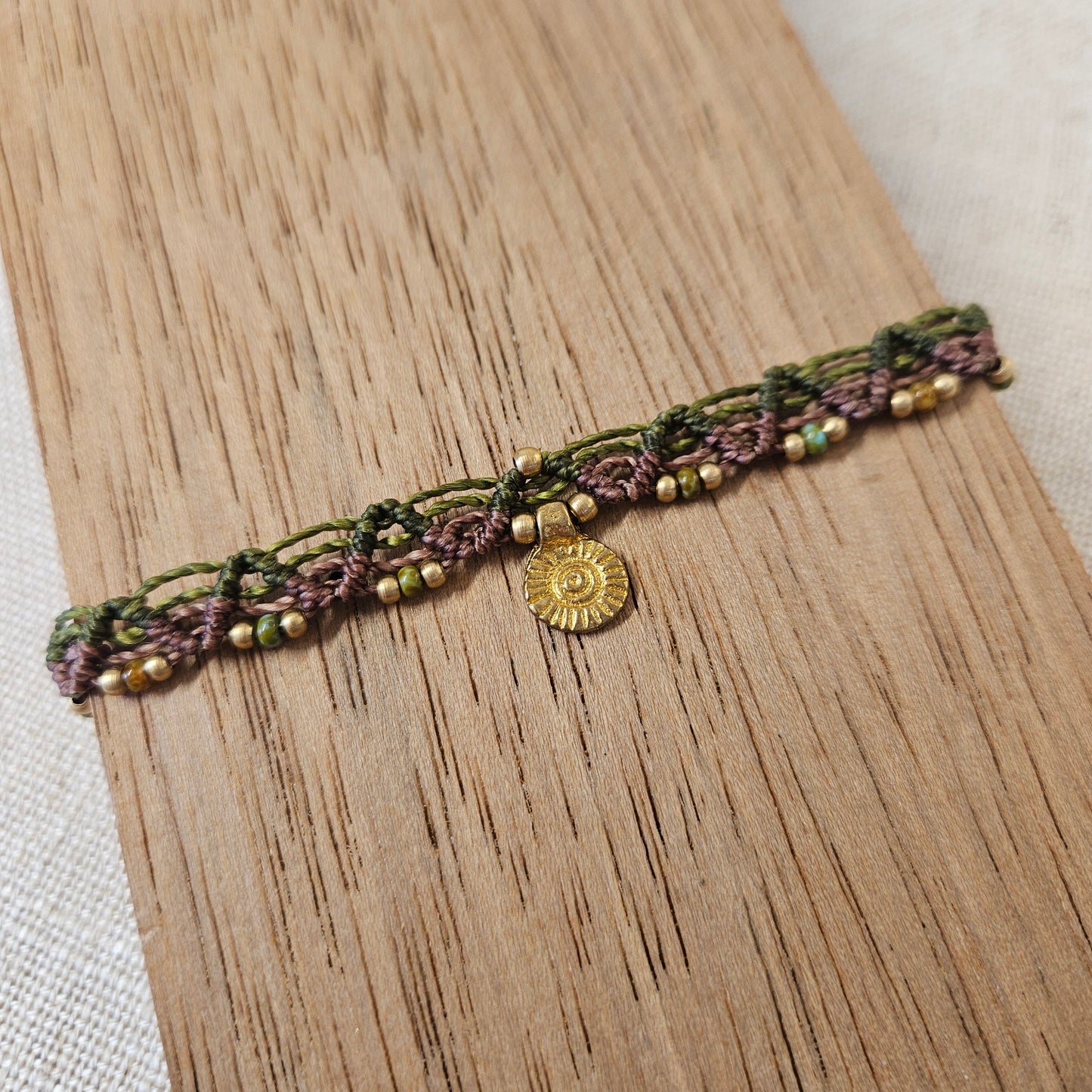 Boho Macrame Anklet - Sun