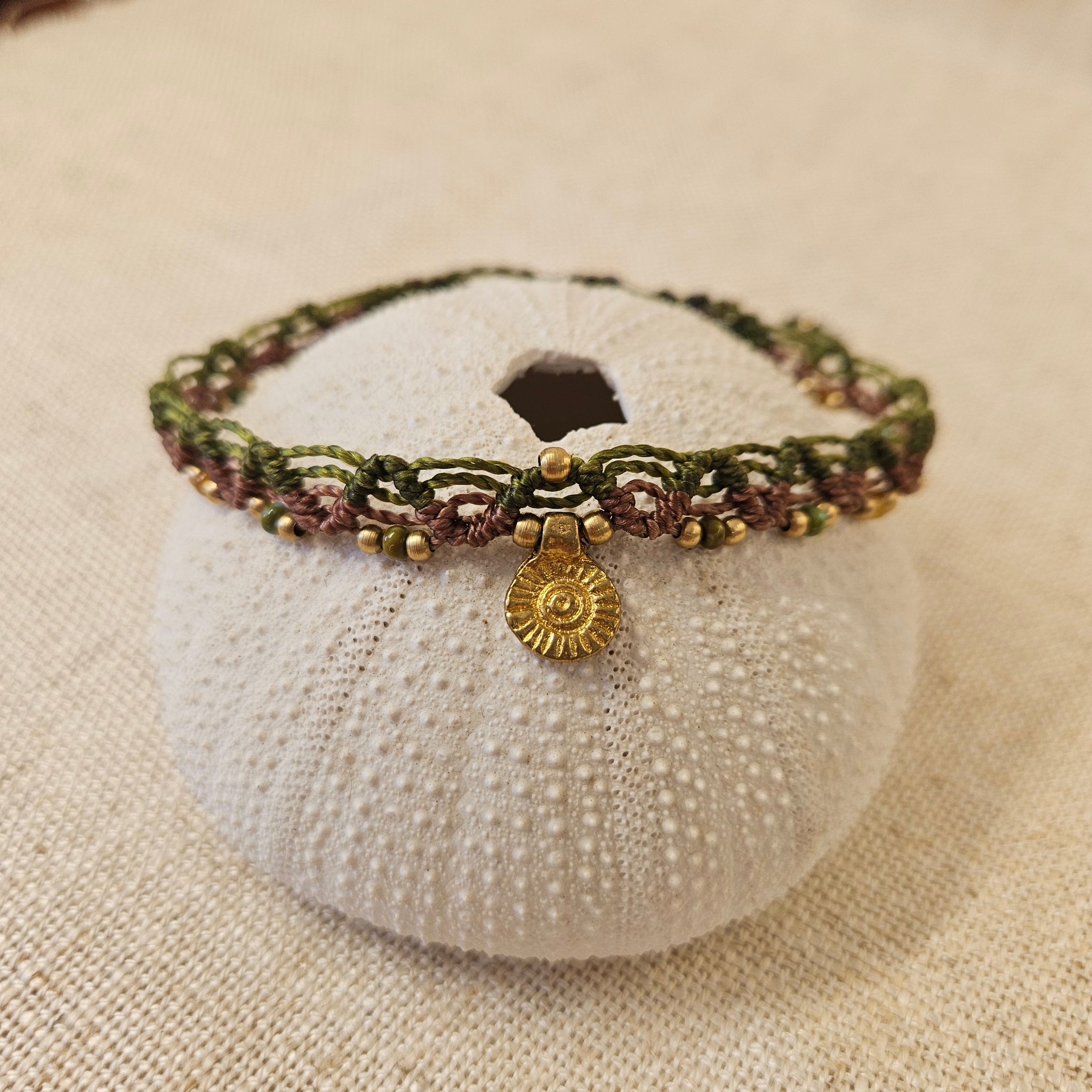 Boho Macrame Anklet - Sun