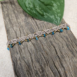 Boho Macrame Anklet - Apatite