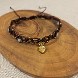 Boho Macrame Anklet - Leaf