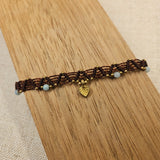 Boho Macrame Anklet - Leaf