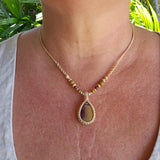Mookaite Teardrop Pendant Necklace - Sand