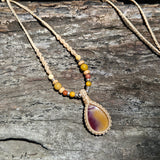 Mookaite Teardrop Pendant Necklace - Sand