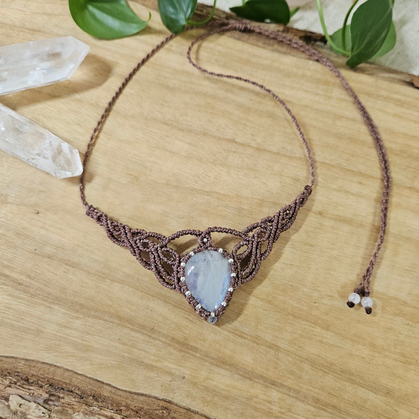 Moonstone Woven Choker Necklace