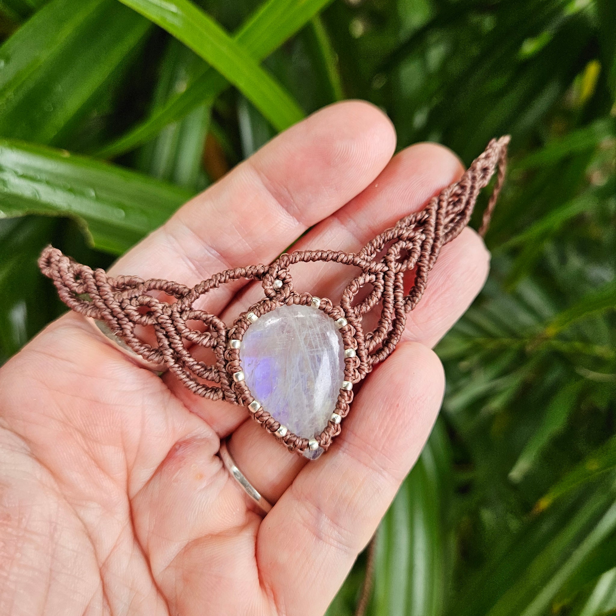 Moonstone Woven Choker Necklace