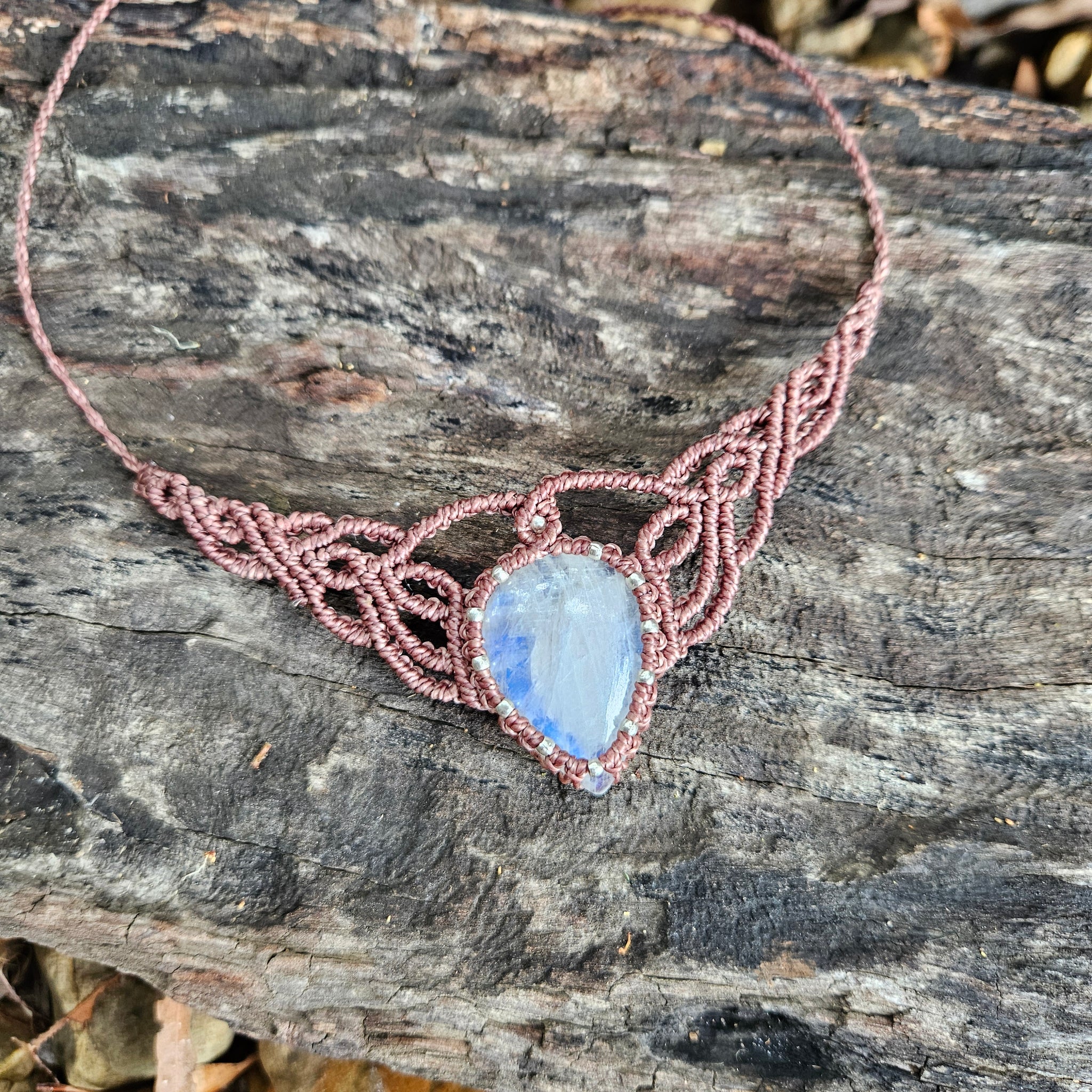 Moonstone Woven Choker Necklace