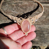 Rose Quartz Woven Choker Necklace