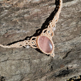 Rose Quartz Woven Choker Necklace