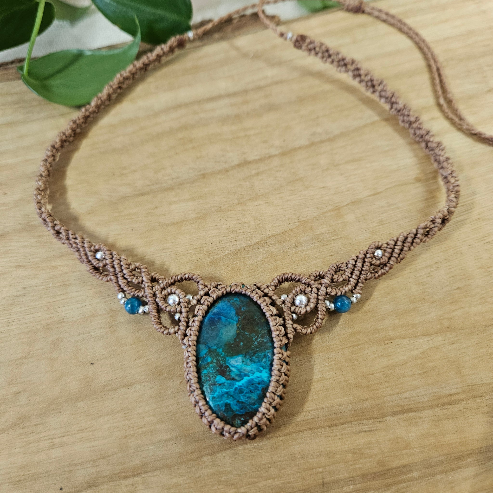 Shattuckite Woven Choker Necklace