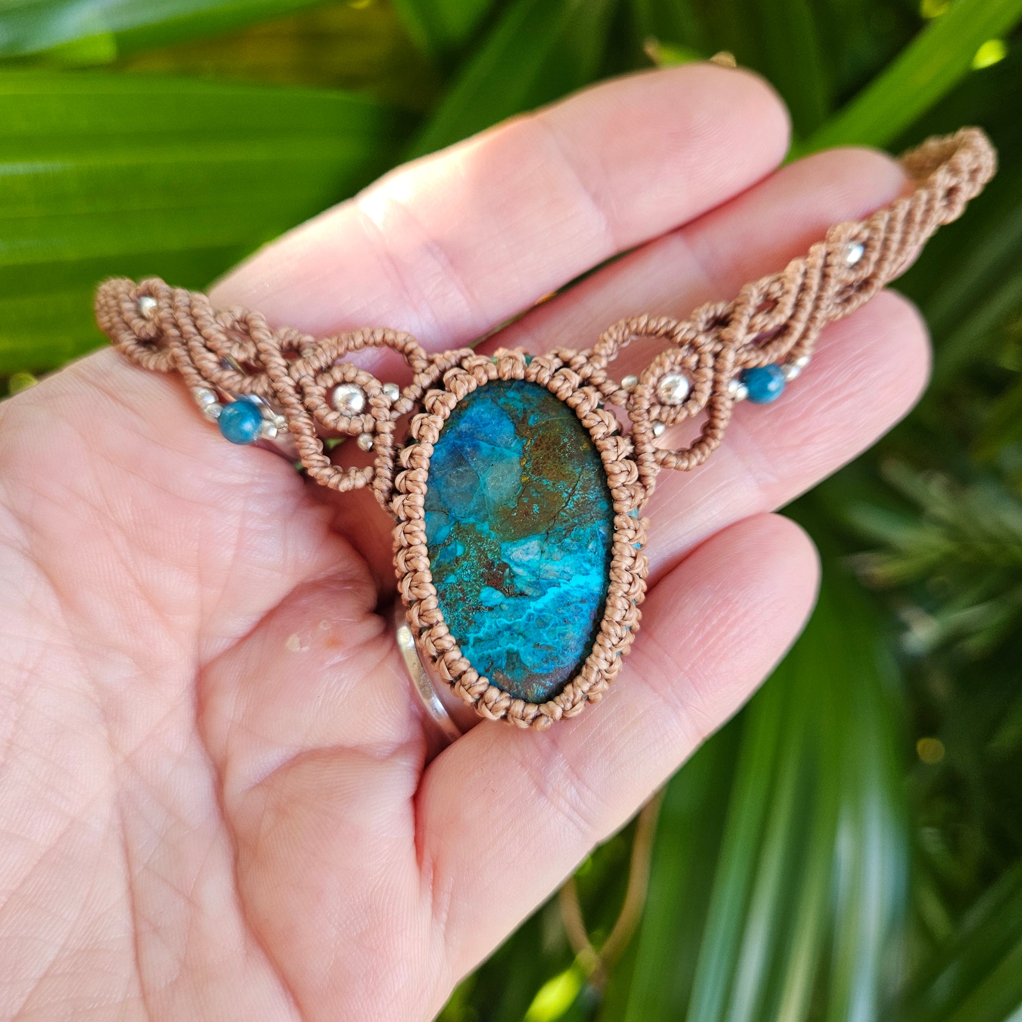 Shattuckite Woven Choker Necklace