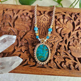 Shattuckite Oval Pendant Necklace - Tan