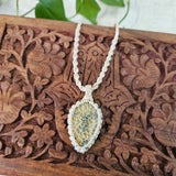 Ivy Teardrop Pendant Necklace - Fossil Coral
