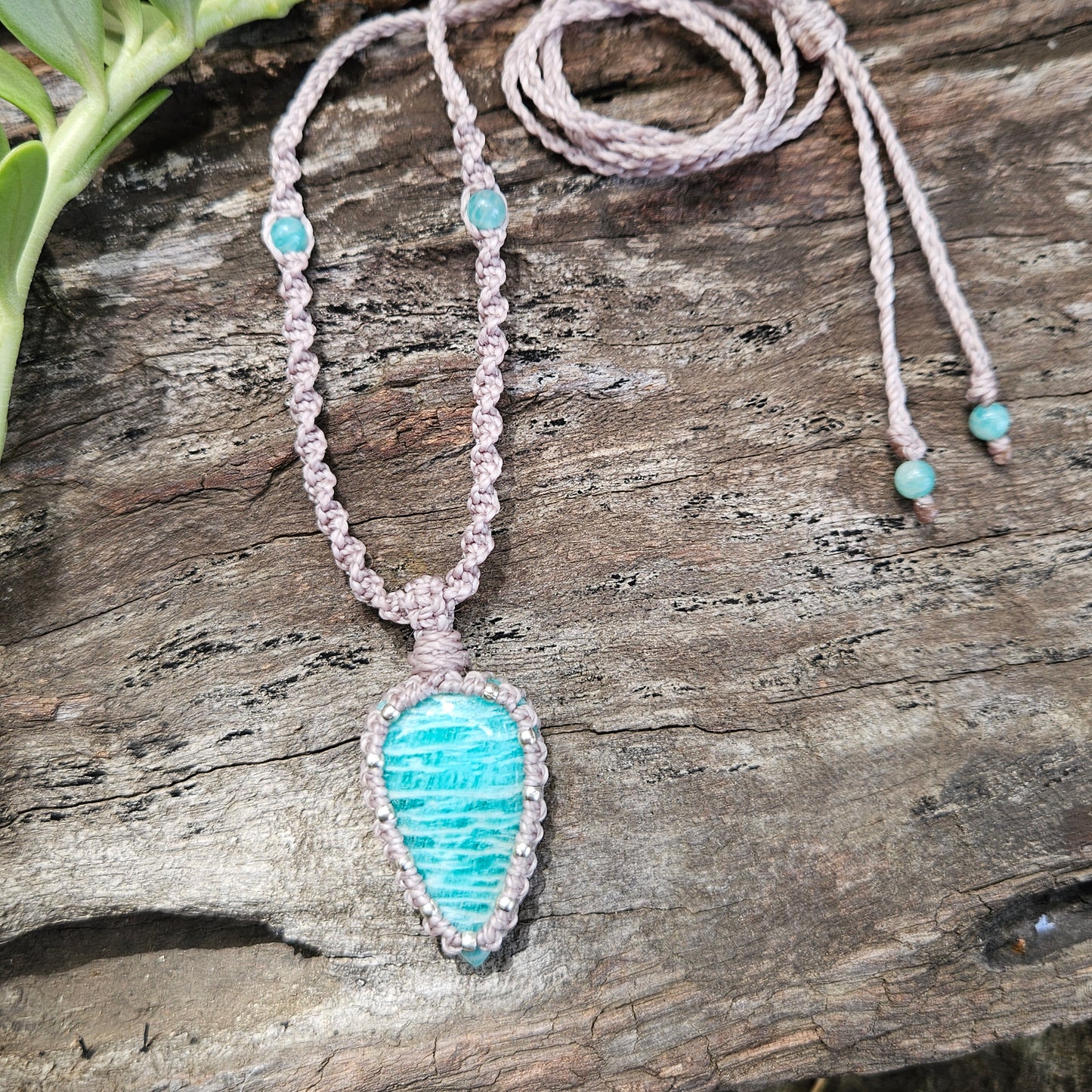 Ivy Teardrop Pendant Necklace - Amazonite