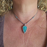 Ivy Teardrop Pendant Necklace - Amazonite