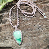 Ivy Teardrop Pendant Necklace - Variscite