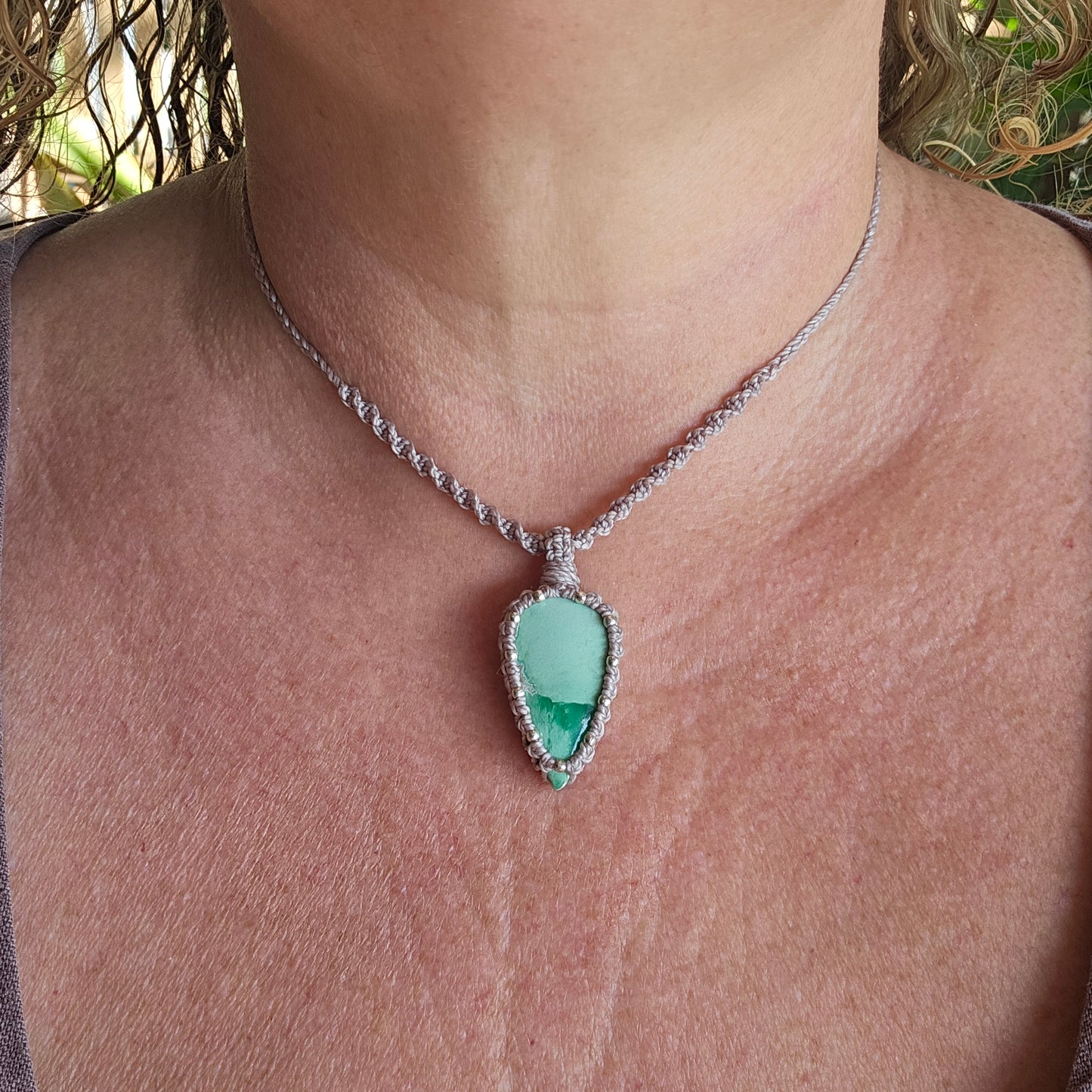Ivy Teardrop Pendant Necklace - Variscite